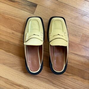 Ganni Butter Yellow Loafer Mules